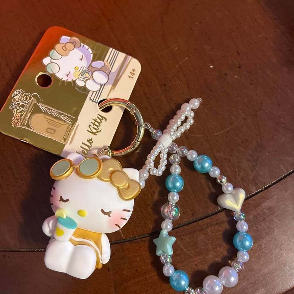 Sanrio Hello Kitty Keychain Beaded Bracelet Charm New